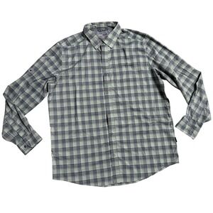 Swiss Tech Mens Green Plaid Long Sleeve Button Down Performance Shirt SM29Y082 L